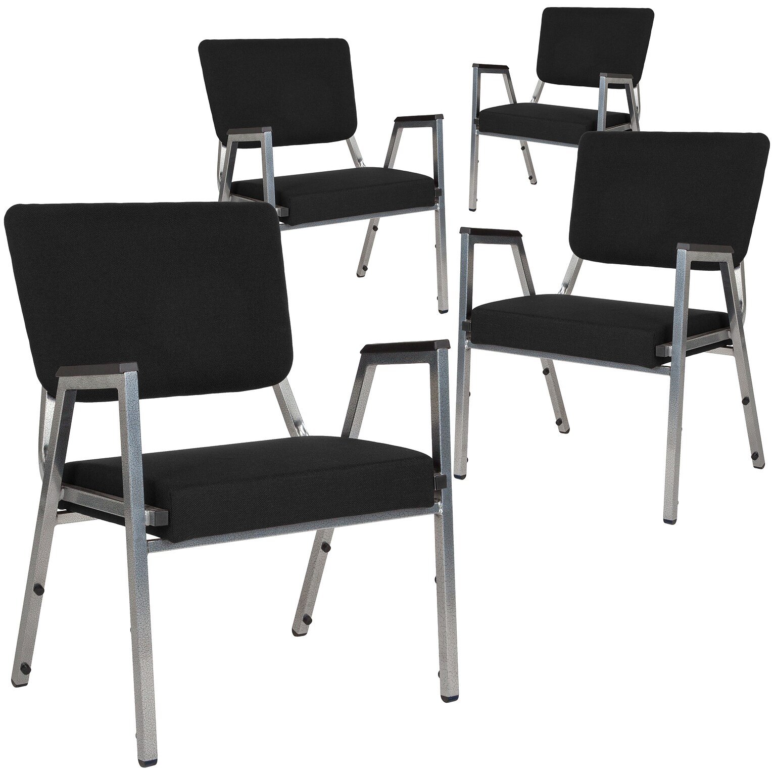 Flash Furniture Fabric Bariatric Medical Chair, Black, Set of 4 (4XU604436702BK)