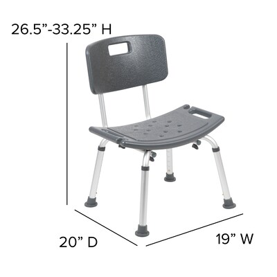 Flash Furniture Adjustable Bath & Shower Chair, Gray (DCHY3500LGRY)