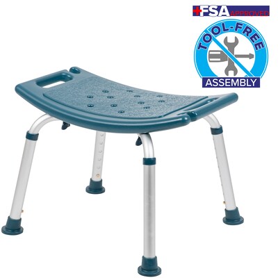 Flash Furniture Adjustable Bath & Shower Chair, Navy (DCHY3410LNV)