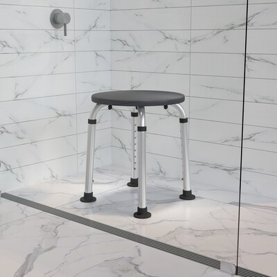 Flash Furniture Adjustable Bath & Shower Stool, Gray (DCHY3400LGRY)