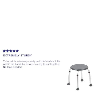 Flash Furniture Adjustable Bath & Shower Stool, Gray (DCHY3400LGRY)