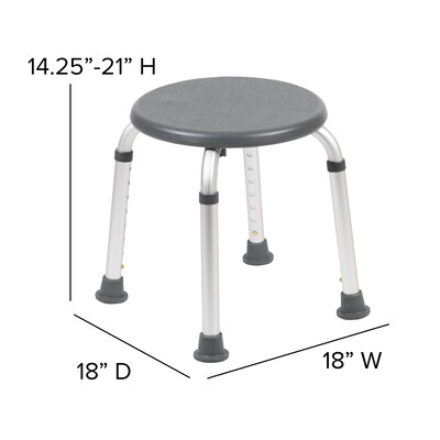 Flash Furniture Adjustable Bath & Shower Stool, Gray (DCHY3400LGRY)