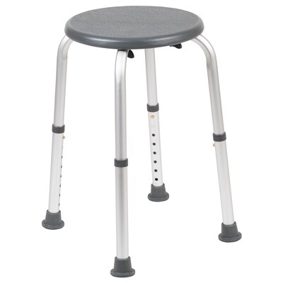 Flash Furniture Adjustable Bath & Shower Stool, Gray (DCHY3400LGRY)