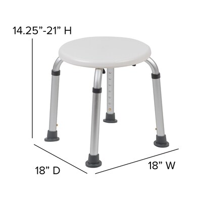 Flash Furniture Adjustable Bath & Shower Stool, White (DCHY3400LWH)