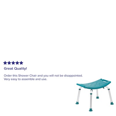 Flash Furniture Adjustable Bath & Shower Chair, Teal (DCHY3410LTL)