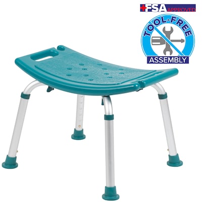 Flash Furniture Adjustable Bath & Shower Chair, Teal (DCHY3410LTL)
