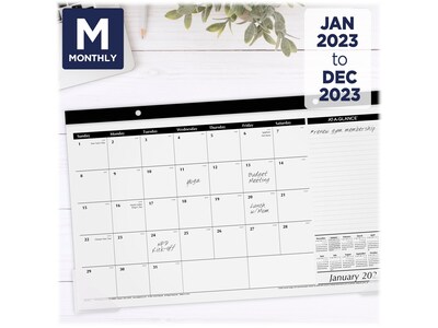 2023 AT-A-GLANCE 17.75 x 11 Monthly Desk Pad Calendar, Black/White (SK14-00-23)