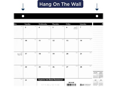 2023 AT-A-GLANCE 17.75" x 11" Monthly Desk Pad Calendar, Black/White (SK14-00-23)