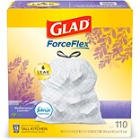 Glad® ForceFlex Tall Kitchen Drawstring White Trash Bags, 13 Gallon, Mediterranean Lavender scent, 1