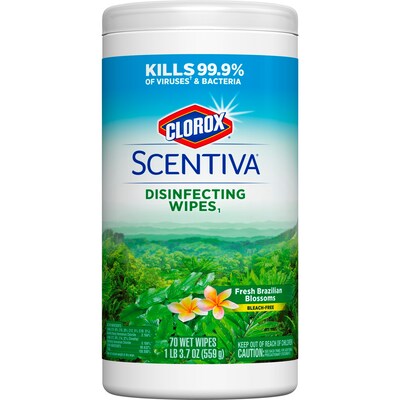 Clorox Scentiva Disinfecting Wipes, Fresh Brazilian Blossoms - 70 Count (31819)