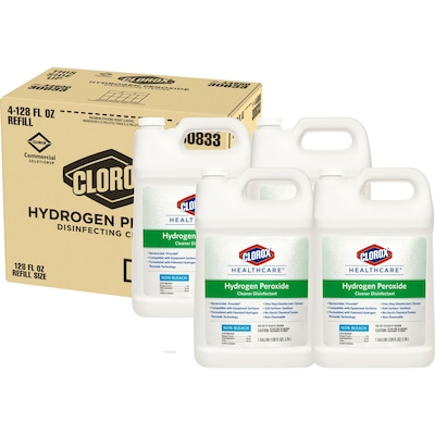 Clorox Healthcare Hydrogen Peroxide Cleaner Disinfectant, Refill, 128 oz, 4 Bottles/CT (30829)