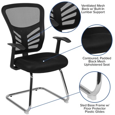 Flash Furniture Mesh Side Chair, Black (HL0001BBK)