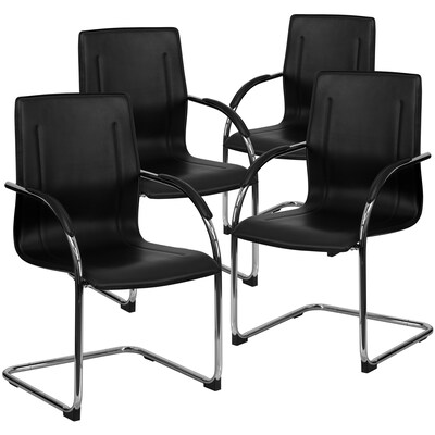 Flash Furniture Vinyl Side Chair, Black, Set of 4 (4BT509BK)