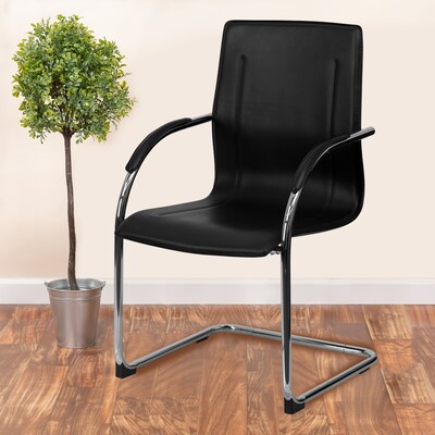 Flash Furniture Vinyl Side Chair, Black, Set of 4 (4BT509BK)