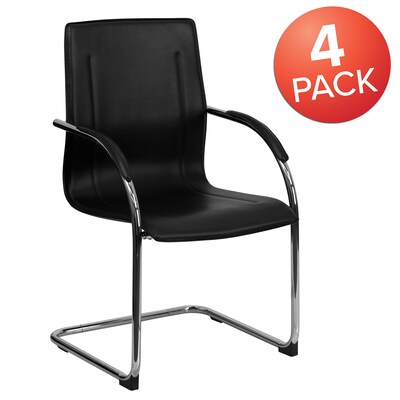 Flash Furniture Vinyl Side Chair, Black, Set of 4 (4BT509BK)