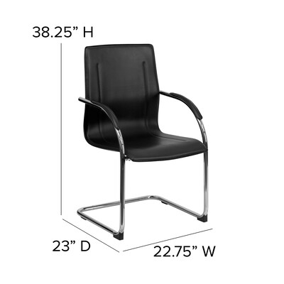 Flash Furniture Vinyl Side Chair, Black, Set of 4 (4BT509BK)