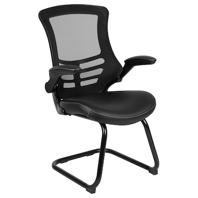 Flash Furniture Mesh Side Chair, Black LeatherSoft (BLX5CBKLEA)