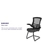 Flash Furniture Mesh Side Chair, Black LeatherSoft (BLX5CBKLEA)