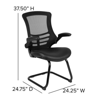 Flash Furniture Mesh Side Chair, Black LeatherSoft (BLX5CBKLEA)