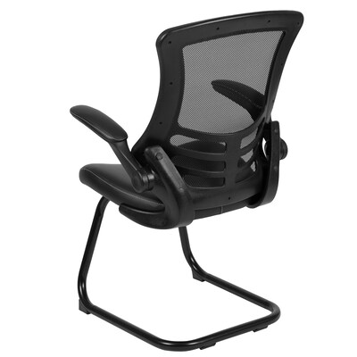 Flash Furniture Mesh Side Chair, Black LeatherSoft (BLX5CBKLEA)