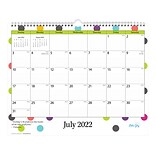 Ruled Blocks Two-Hole Punched Mahalo Trim Tape Binding Blue Sky 2022-2023 Academic Year Monthly Desk Pad Calendar 22 x 17 100157-A23 