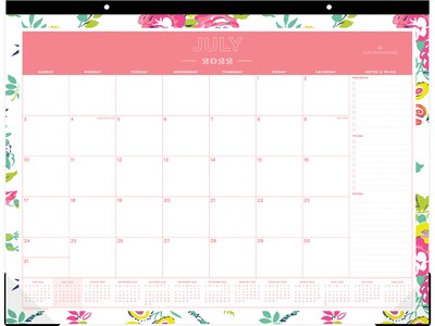 2022-2023 Blue Sky Day Designer Peyton White 17 x 22 Academic Monthly Desk Pad Calendar (107938-A23)