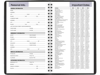 2023 AT-A-GLANCE DayMinder 5" x 8" Weekly Appointment Book, Black (G200-00-23)