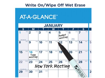 2023 AT-A-GLANCE 48" x 32" Yearly Dry-Erase Wall Calendar, Reversible,  Blue/White (PM300-28-23) | Quill.com