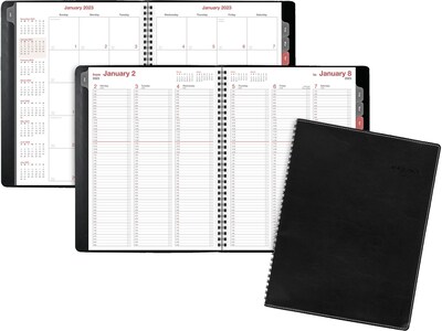 2023 AT-A-GLANCE Day-Timer Fashion 8" x 11" Weekly & Monthly Appointment Book, Black (33351-2301)