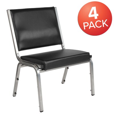 Flash Furniture Vinyl Bariatric Medical Chair, Black, Set of 4 (4XU604426601BV)
