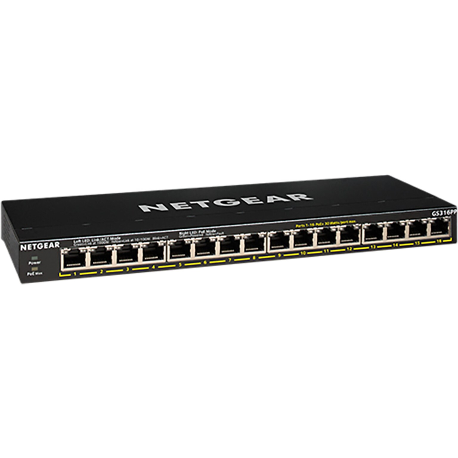 Netgear 300 Series GS316PP 16-Port Gigabit Ethernet Unmanaged PoE+ Switch with High-Power FlexPoE (183W)