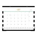 2022-2023 Blue Sky Day Designer Rugby Stripe Black 17 x 22 Academic Monthly Desk Pad Calendar (138443)