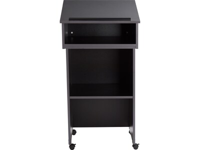 Oklahoma Sound Combo 47.5" Portable Lectern, Black/Charcoal (22-112-BK)