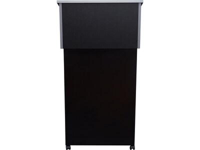 Oklahoma Sound Combo 47.5" Portable Lectern, Black/Charcoal (22-112-BK)