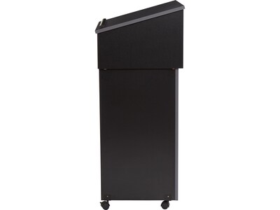 Oklahoma Sound Combo 47.5" Portable Lectern, Black/Charcoal (22-112-BK)