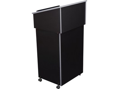 Oklahoma Sound Combo 47.5" Portable Lectern, Black/Charcoal (22-112-BK)