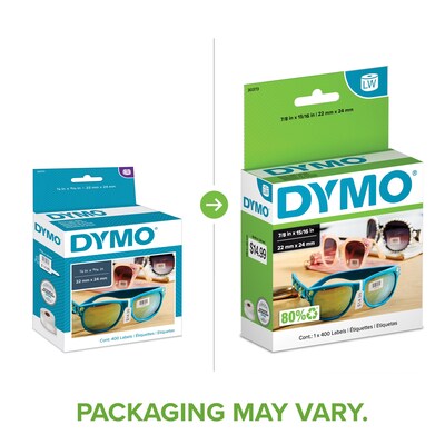 DYMO LabelWriter 30373 Price Tag Labels, 15/16 x 7/8, Black on White, 400 Labels/Roll (30373)