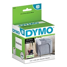 DYMO LabelWriter 30370 Multi-Purpose Labels, 2-5/16 x 2, Black on White, 250 Labels/Roll (30370)