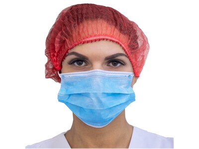 Unimed Unisex Polypropylene Bouffant Cap, Red, 24, 100/Bag, 20 Bags/Carton