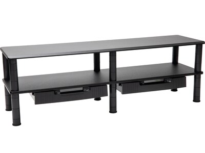 Mind Reader Anchor Collection Extended 2-Tier Monitor Stand With Drawers, Up to 22 Monitors, Black
