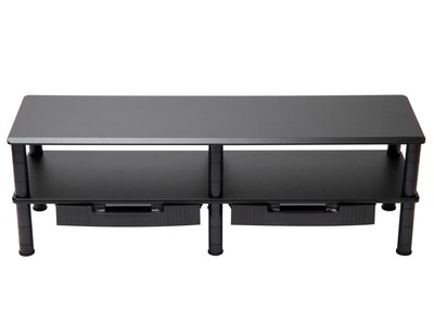 Mind Reader Anchor Collection Extended 2-Tier Monitor Stand With Drawers, Up to 22 Monitors, Black