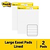 Post-it® Super Sticky Easel Pad, 25 x 30, White, Lined, 2 Pads/Pack, 30 Sheets/Pad (561WL VAD 2PK)