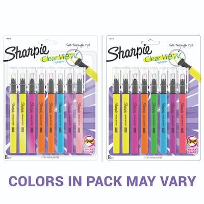 Sharpie Clear View Highlighters Chisel Tip Assorted Colors 3Pack