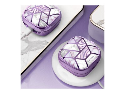 i-Blason Cosmo Case for Galaxy Buds Live/Pro/2, Purple Marble (Galaxy2020-BudsLive-Cosmo-Ameth)