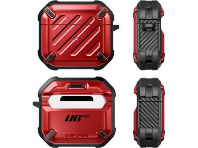 SUPCASE Unicorn Beetle PRO Rugged Case for Apple AirPods Gen 3, Metallic Red (SUP-AirPods2021-3-UBPro-Red)