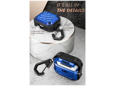SUPCASE Unicorn Beetle PRO Rugged Case for Apple AirPods Gen 3, Metallic Blue (SUP-AirPods2021-3-UBPro-Blue)