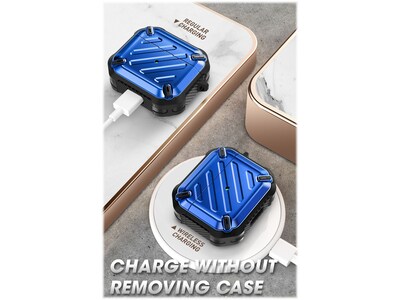 SUPCASE Unicorn Beetle PRO Rugged Case for Apple AirPods Gen 3, Metallic Blue (SUP-AirPods2021-3-UBPro-Blue)