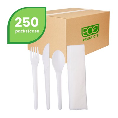 Eco-Products Plantware Cutlery Kit, White, 250/Pack (EP-S015)