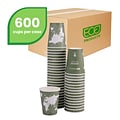 Eco-Products World Art Hot Cups, 12 Oz., Green/White, 600/Carton (EP-BNHC12-WD)