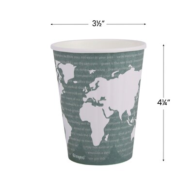 Eco-Products World Art Hot Cups, 12 Oz., Green/White, 600/Carton (EP-BNHC12-WD)